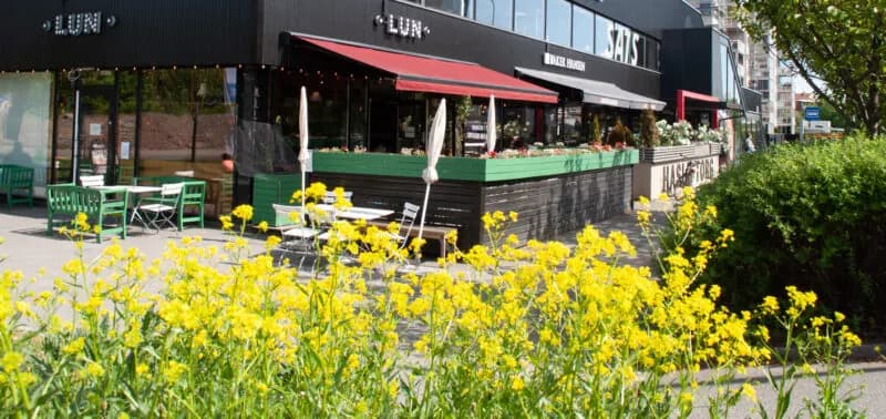 LUN sett fra Hasle Torg en sommerkveld